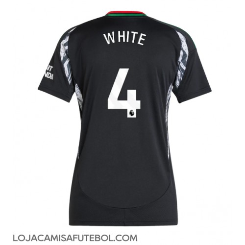 Camisa de Futebol Arsenal Ben White #4 Equipamento Secundário Mulheres 2024-25 Manga Curta